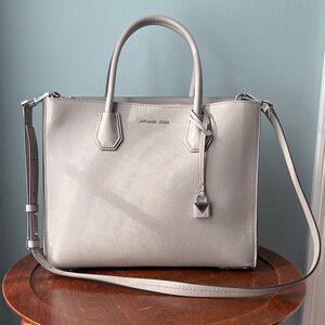 Michael Kors Silver Satchel Bag